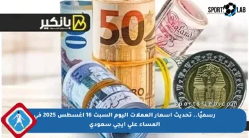 رسميًا.. تحديث أسعار العملات اليوم السبت 16 أغسطس 2025 في المساء على ايجي سعودي